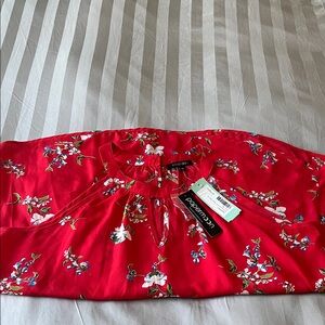 Paper Moon Red Floral Blouse
